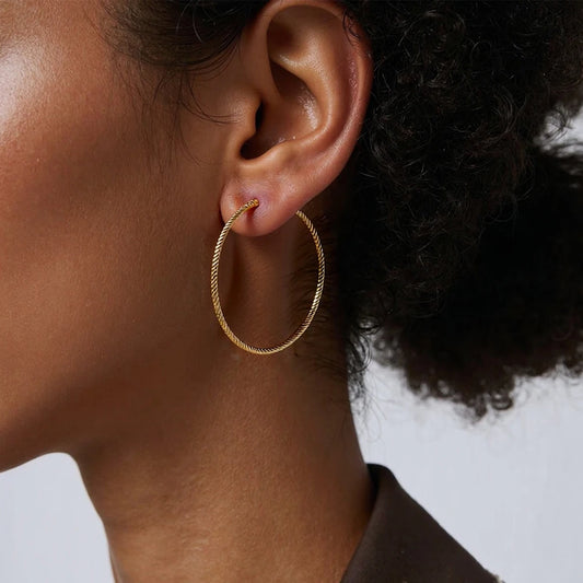 Hot Lady Big Large Circle Hoop Earrings Trendy Exaggerate Simple Geometric Metal Earrings for Women Party Jewelry Gift