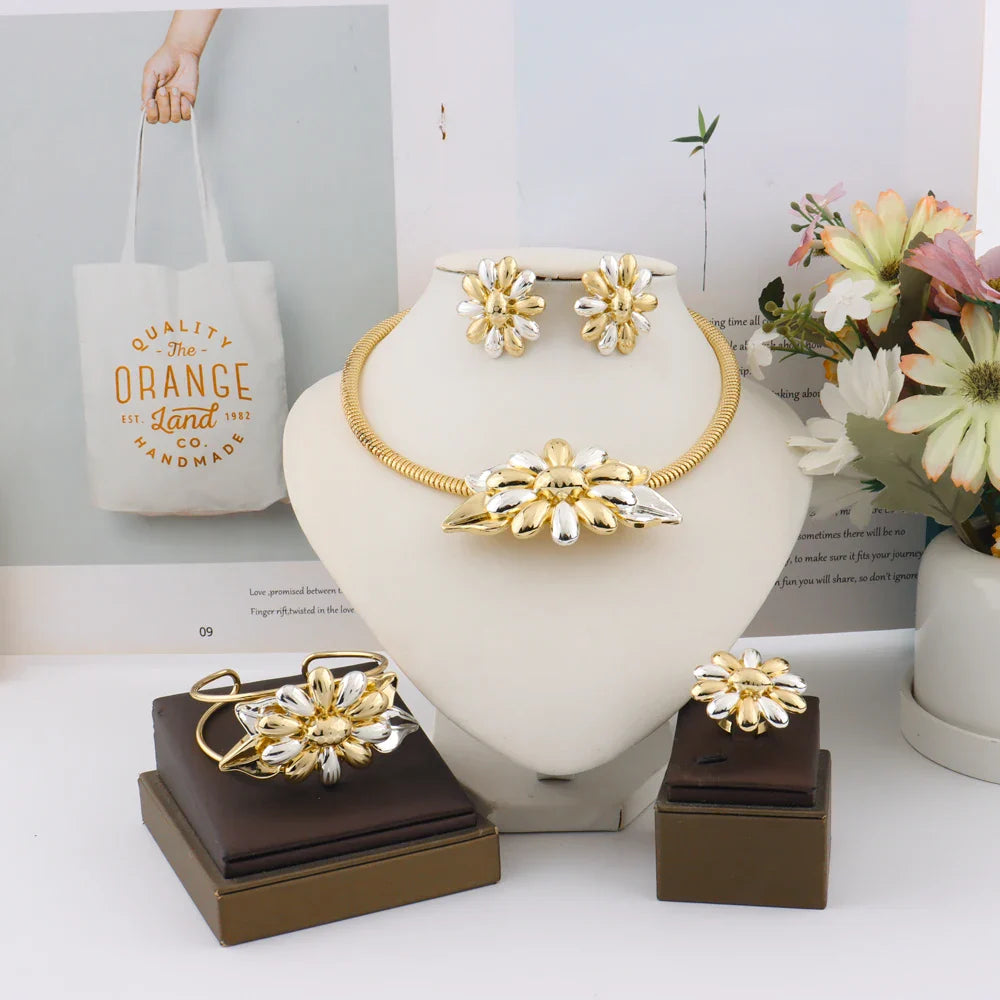 Yueming necklace earrings bangle african luxury flower african unique for daily
