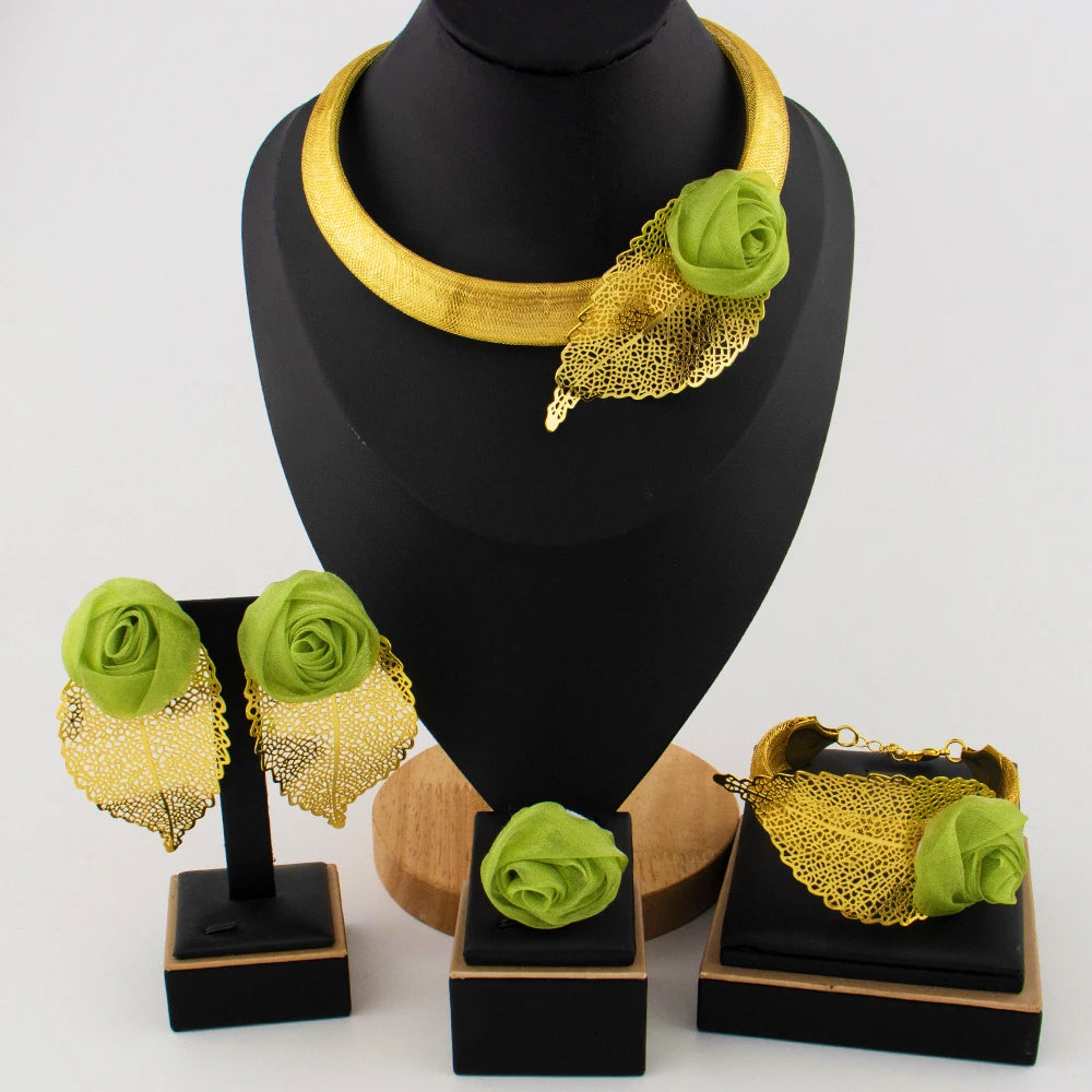 Woman Necklace Jewelry Set High Quality Fashion Luxury Necklace Earring Ring Bracelet Trend Clothing Free Shipping Jewelry