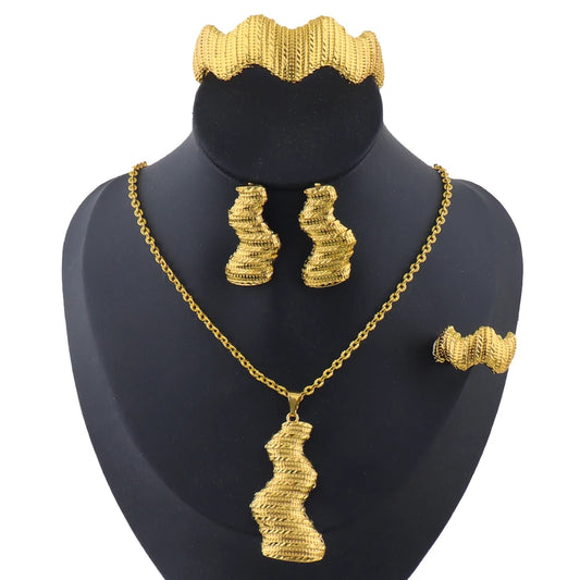 girls jewelry set dubai 24K gold Plated jewelry set for women Waterproof Beach Party Jewelry Summer back to school