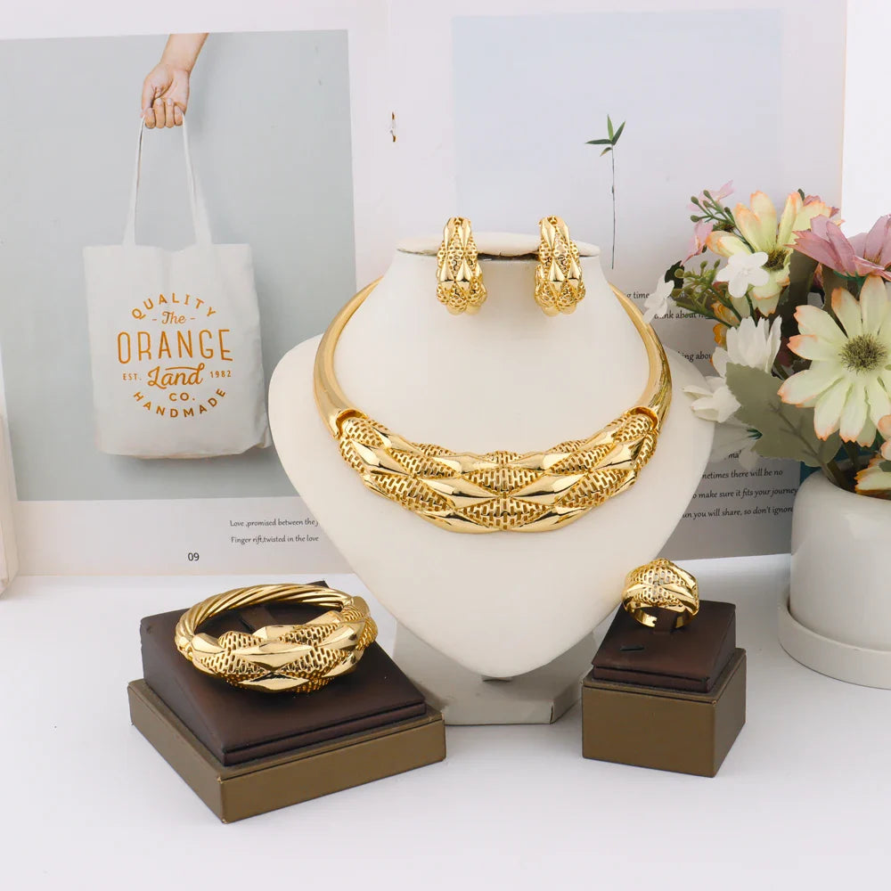 Yueming necklace earrings ring african noble luxury adjustable for casual