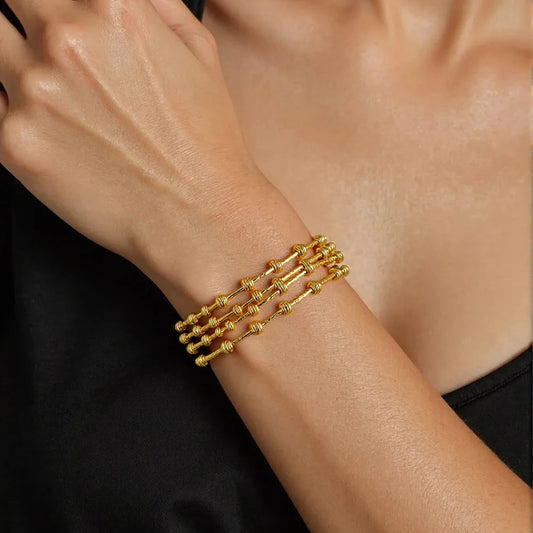 Fashion Multi Layer Twisted Circle Combination Bead Bracelet ring For Bohemian Women's Middle East Jewelry Set Festival Gifts