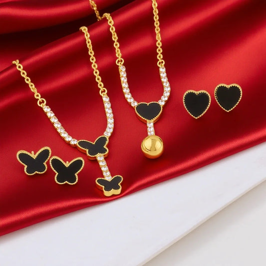 Heart Necklace Chain Jewellery Butterfly Necklace For Women New Girls Choker Clavicle Chain Trendy Charm Party Jewelry Gifts