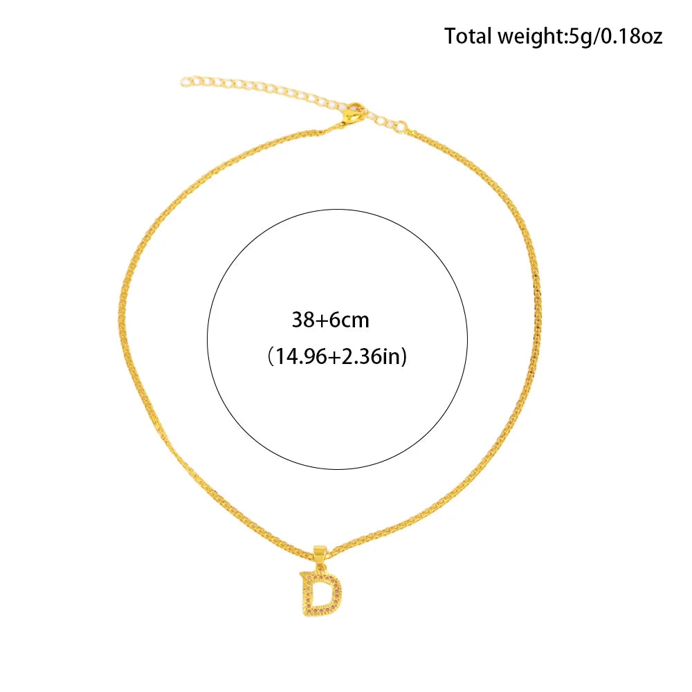 Fashion English Letter Necklace for Women Men Couple Gold Plated Stainless steel Alphabet Pendant Jewelry Gift for Party