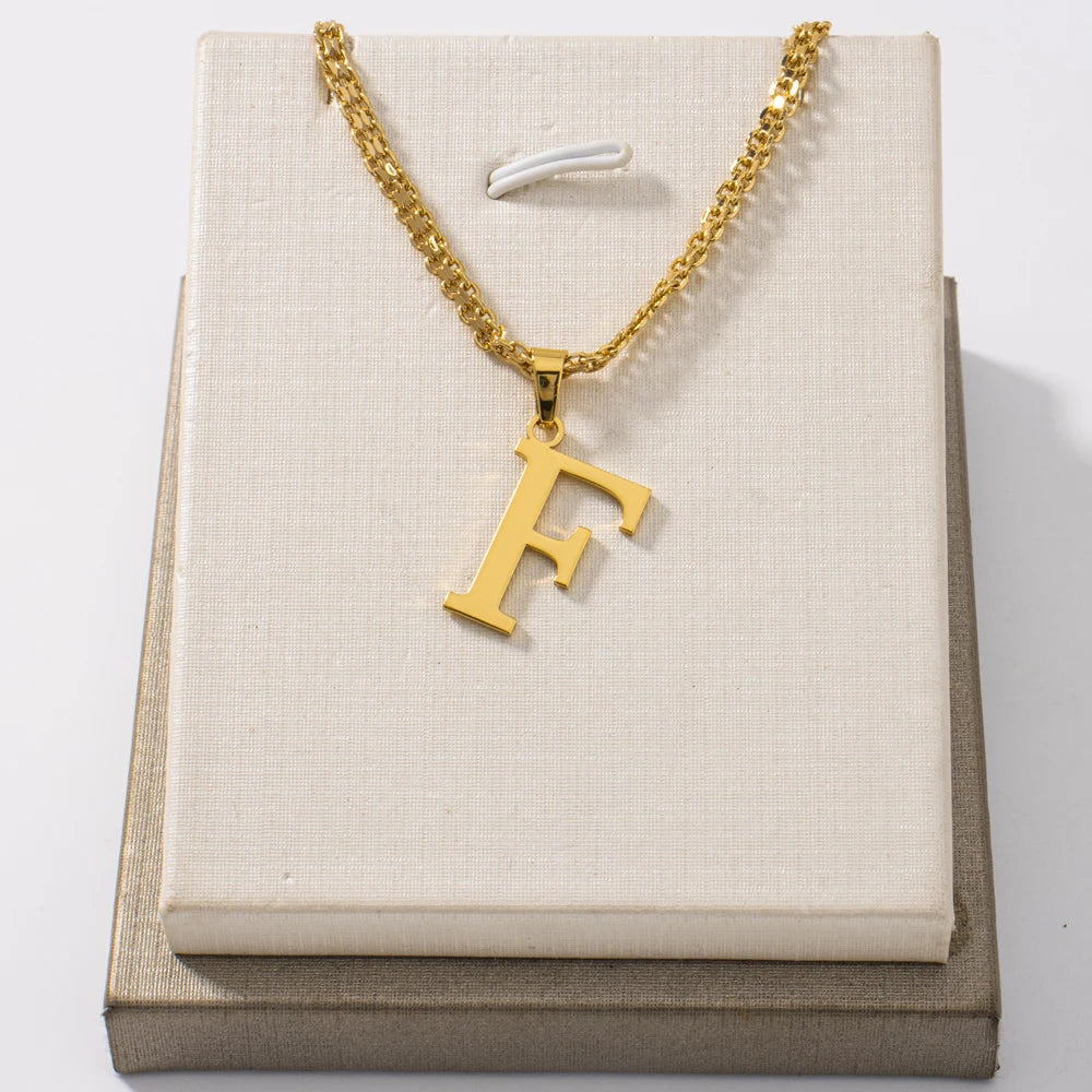 Initial Name Letter Custom Jewelry Personalized Pendant Necklace Handmade Detachable Cursive Nameplate Choker Women Men Couple