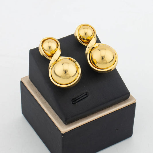 Fashion Ball Drop Earrings Minister Gold Color Dangling Ear Stud Trendy Party Jewelry Hiphop Thick Bead Earrings for Women