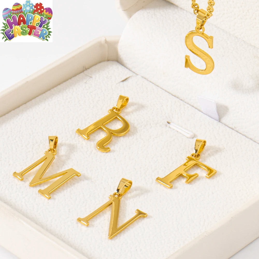 Letters Stainless Steel Cut Alphabet Pendant for DIY Woman Necklace Ladies Jewelry Accessories Wholesale Dropshipping