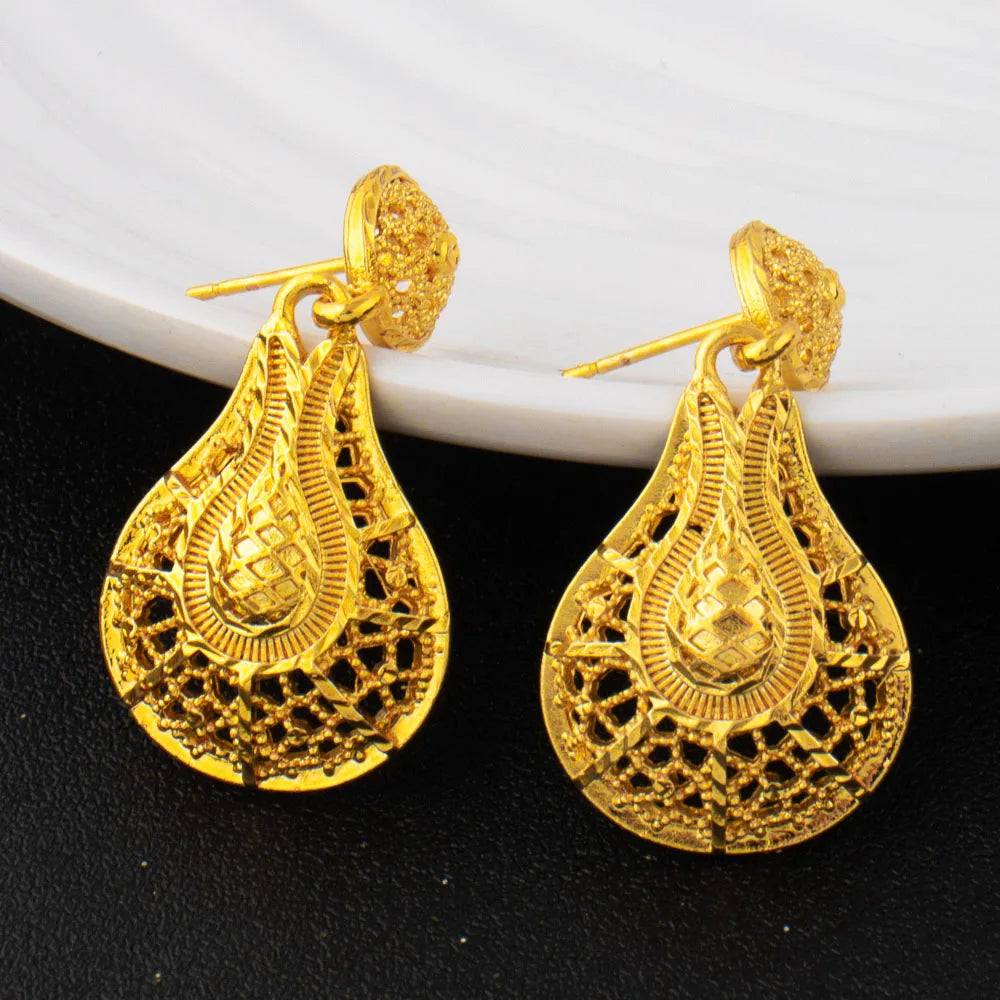 Arab New Style Women Jewelery Set Nigerian Senior Earrings Luxury Necklace Ring Apply to Mother's Day Gift Seasonal Promotion
