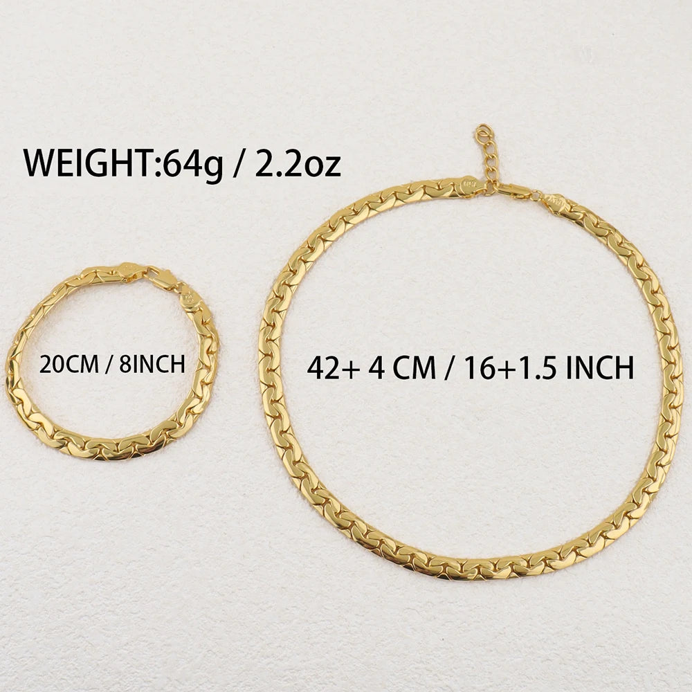 Vintage Stainless Steel Simple Chain Metal Bracelet Necklace for Men Women Punk Hip Hop Chain Jewelry Friends Party Gift