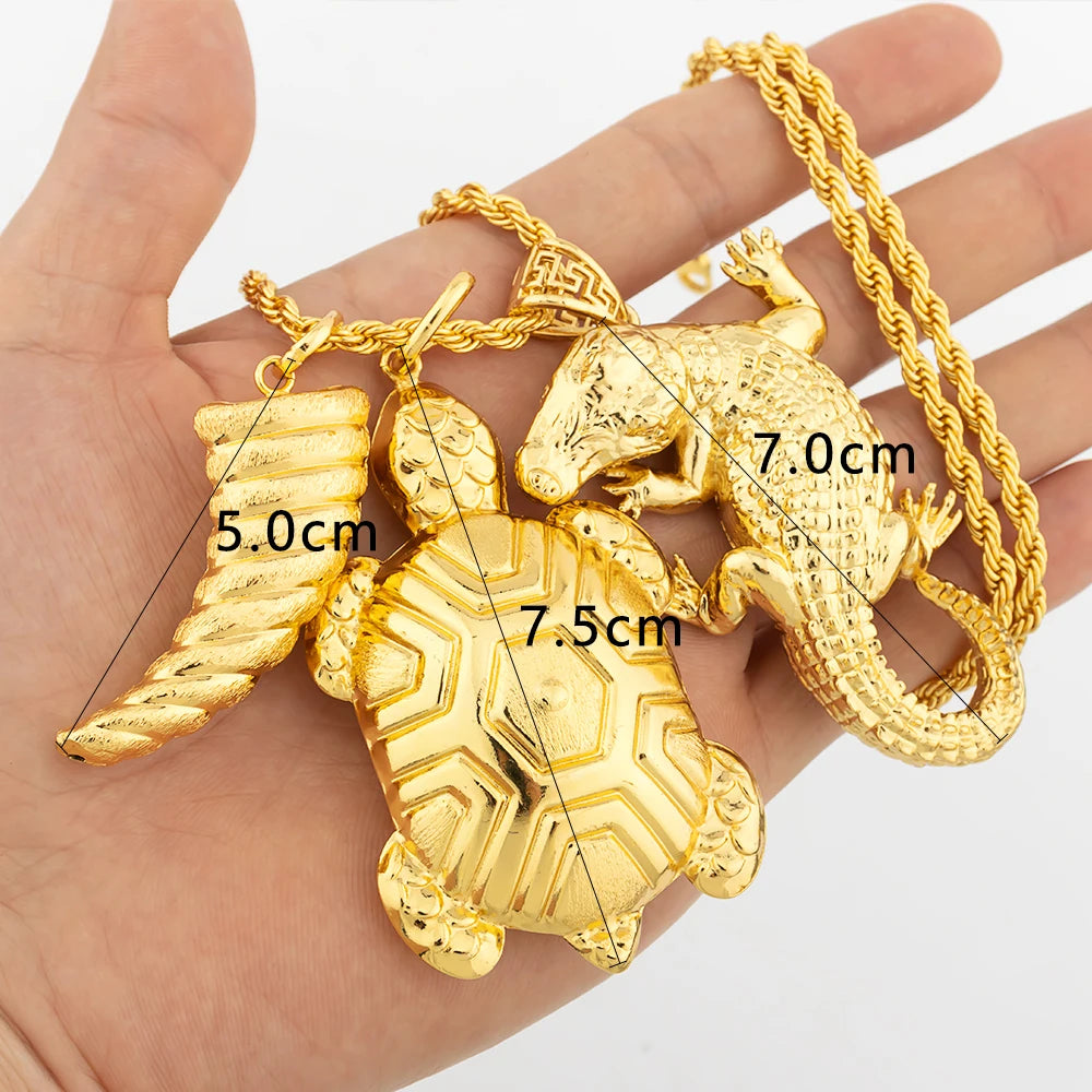 Dubai Gold Color Pendant  Hip Hop Personality style for Men Women Minimalist Jewelry Party Jewelry Birthday Gifts