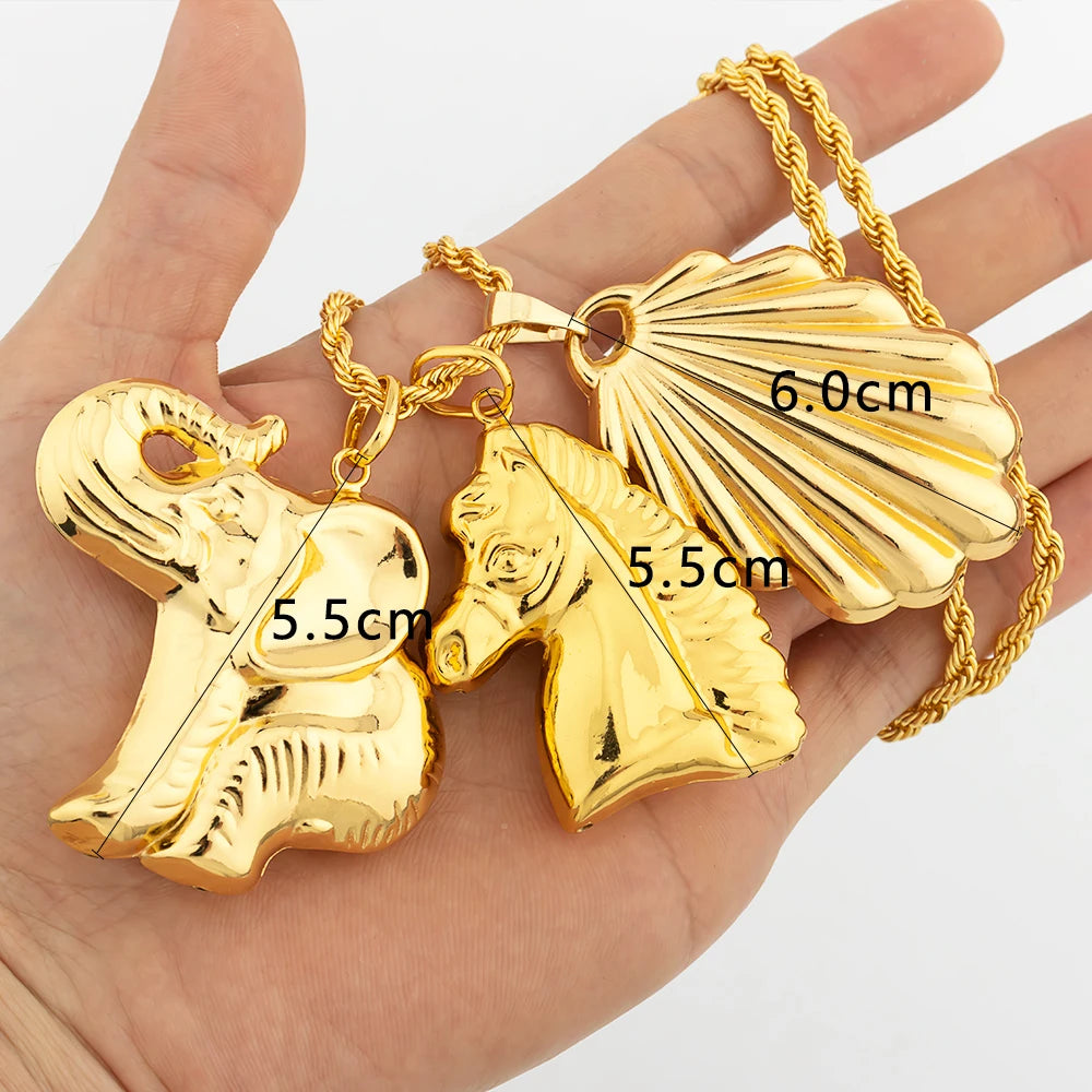 Dubai Gold Color Pendant  Hip Hop Personality style for Men Women Minimalist Jewelry Party Jewelry Birthday Gifts