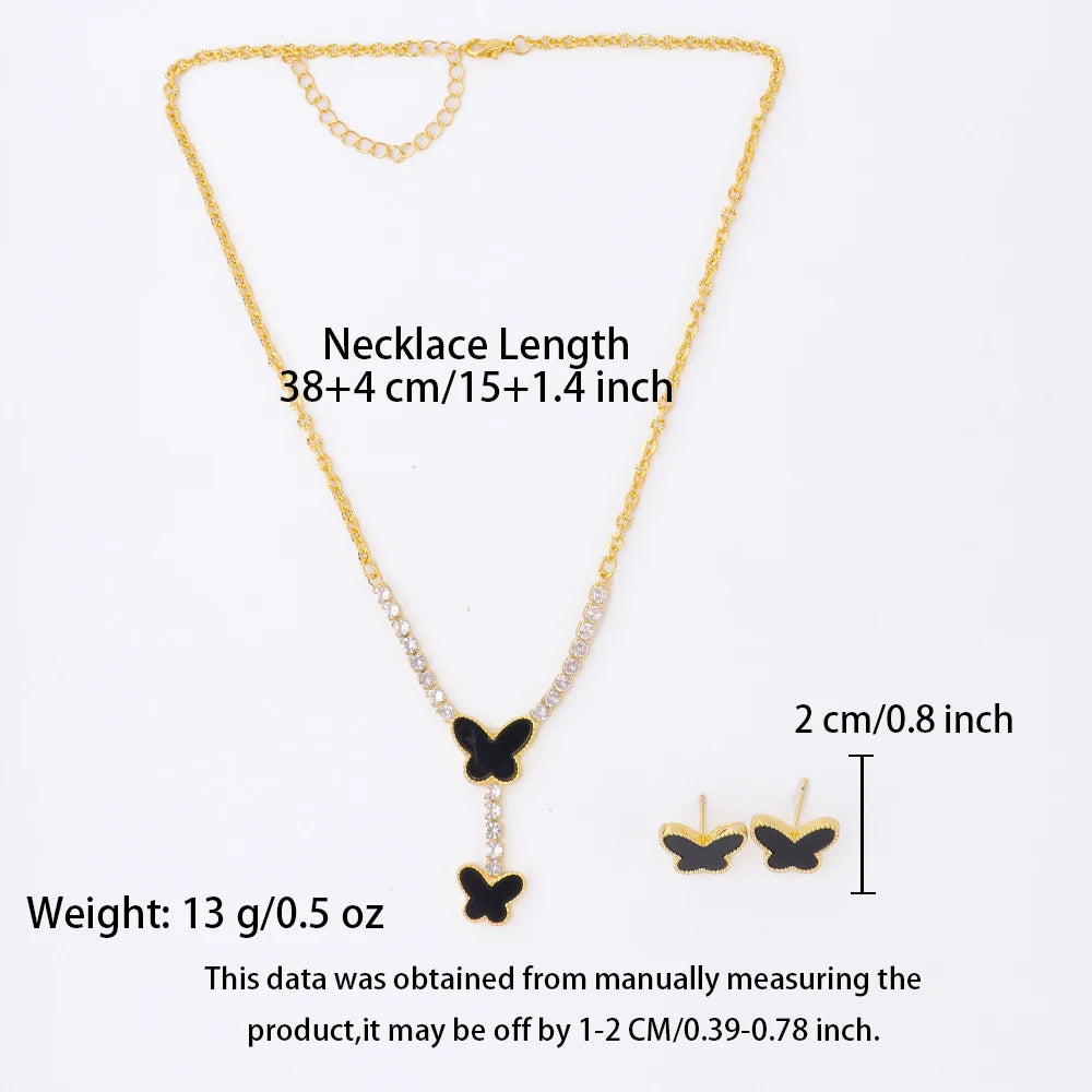 Heart Necklace Chain Jewellery Butterfly Necklace For Women New Girls Choker Clavicle Chain Trendy Charm Party Jewelry Gifts
