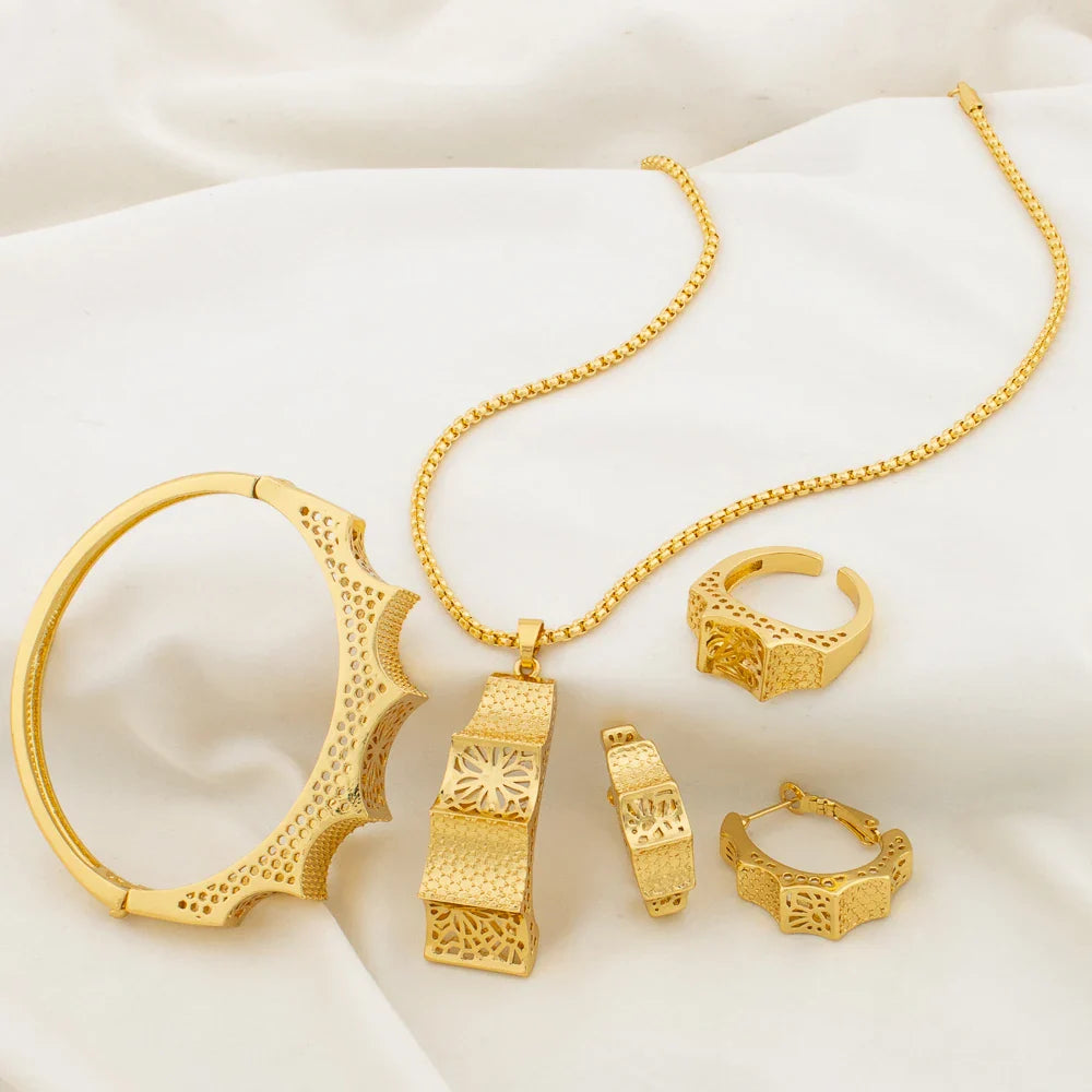 Yueming Stylish Flower Jewelry Set