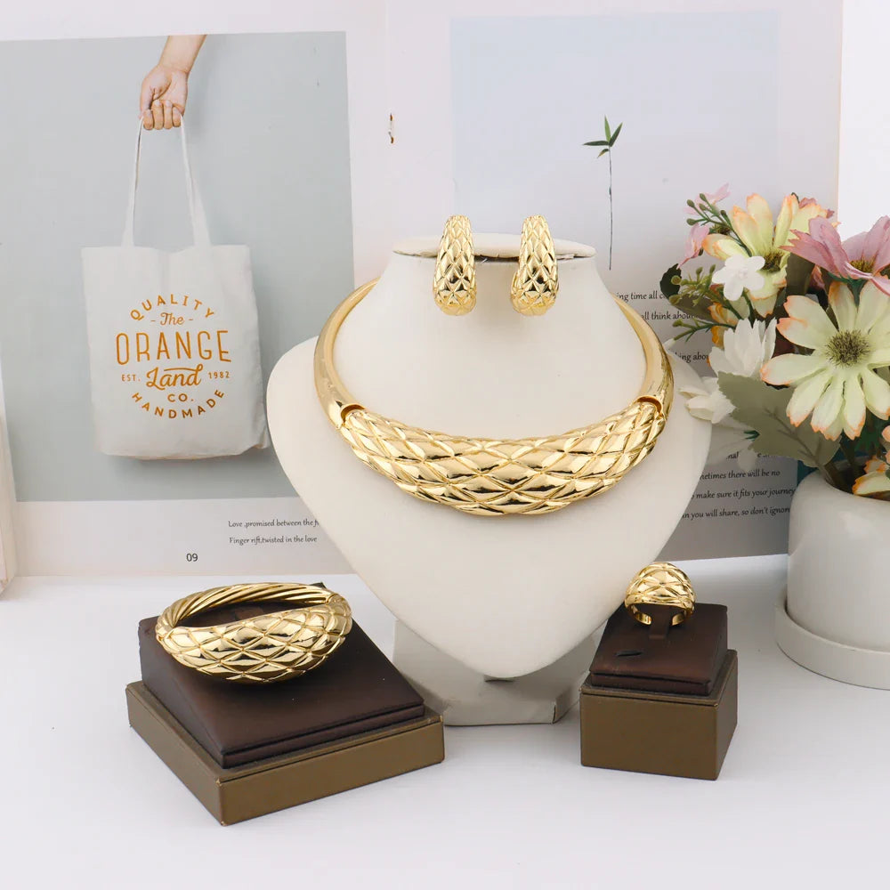 Yueming necklace earrings ring african noble luxury adjustable for casual