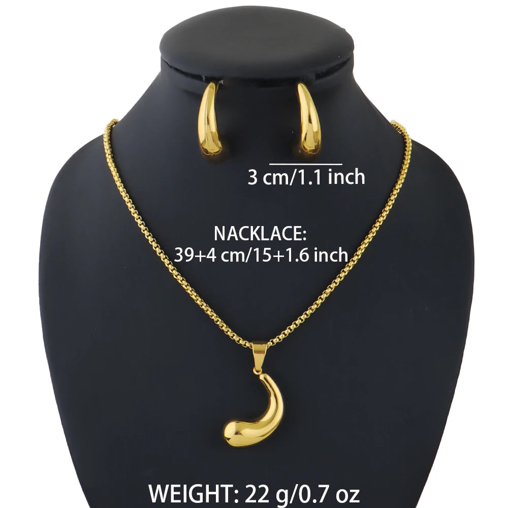 Hot Sale Indian Flower Bridal Jewelry Set Stainless Steel Necklace Stud Earrings Women Wedding Party Gift