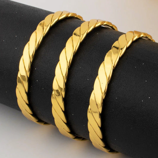 Stainless Steel Gold Plated Bracelet Simple and Trendy Women's Personalized Adjustable Opening Bracelet Waterproof Jewelry