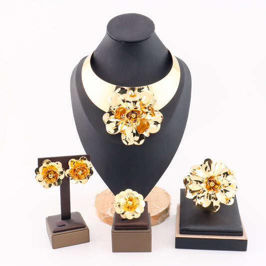 5pcs Luxury Adjustable Set/Extravagant themed Jewelry/ Thick/Creative Exaggerated Metal/Smooth/Thick/Punk Hip-Hop, Suitable for Valentine'S Day/Gift/Giving Her Gift