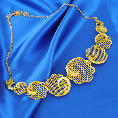New Fashion Brazilian 24K Gold Color Jewelry Sets Wedding Dubai Necklace Earrings For Women Nigerian Indian Bridal Party Gifts