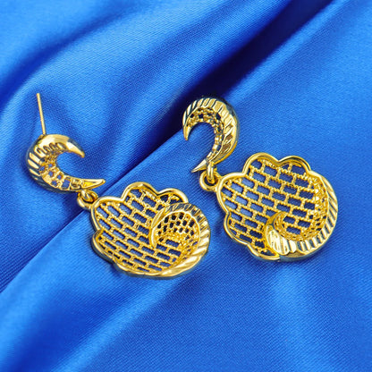 New Fashion Brazilian 24K Gold Color Jewelry Sets Wedding Dubai Necklace Earrings For Women Nigerian Indian Bridal Party Gifts