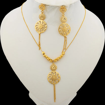 Necklace and Earrings Jewelry Set for Women Gold Color Pendant and Beads Necklace African Gift Italian Party Jewelry Accessories