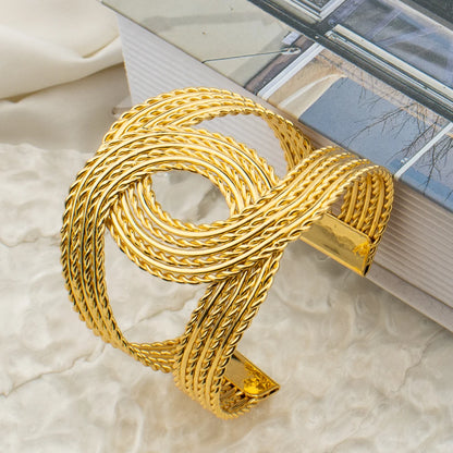 Color Dubai Cuban Bangle for Women, Classic Rust-Proof Large Chain Bracelet, New Design Wrist Jewelry Party Gift, Elega