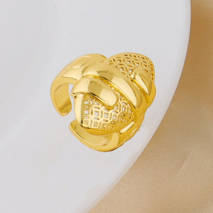 Dubai Gold Color Arab bracelets Rings 18K gold plated fashion unique design jewelry For Women Wedding Jewelry Gift