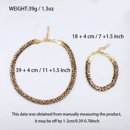 High Quality Stainless Steel Necklace Bracelet Dubai Fashion Exaggerated Snake Print Gold Plated Jewelry Set Gift Party Ball Set