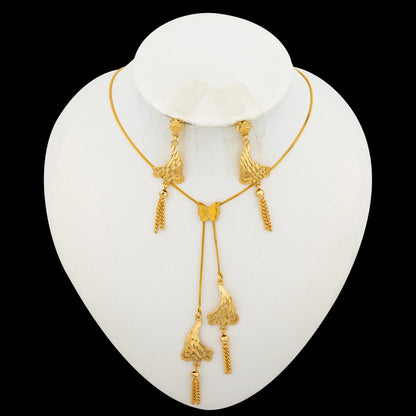 Cute Earrings Necklace Jewelry Set for Women Hook Earrings and Pendant Necklace Butterfly Sweet Jewelry Set Party Bridal Gifts