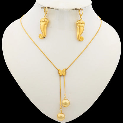 Cute Earrings Necklace Jewelry Set for Women Hook Earrings and Pendant Necklace Butterfly Sweet Jewelry Set Party Bridal Gifts