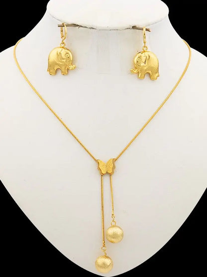 Cute Earrings Necklace Jewelry Set for Women Hook Earrings and Pendant Necklace Butterfly Sweet Jewelry Set Party Bridal Gifts