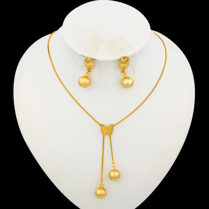 Cute Earrings Necklace Jewelry Set for Women Hook Earrings and Pendant Necklace Butterfly Sweet Jewelry Set Party Bridal Gifts