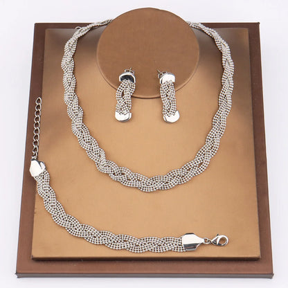 YM Gilding Hollow Earrings Necklace Set Fashion Women Dubai Africa Luxury Punk Jewellery Valentine's Day Gift Choker Necklace