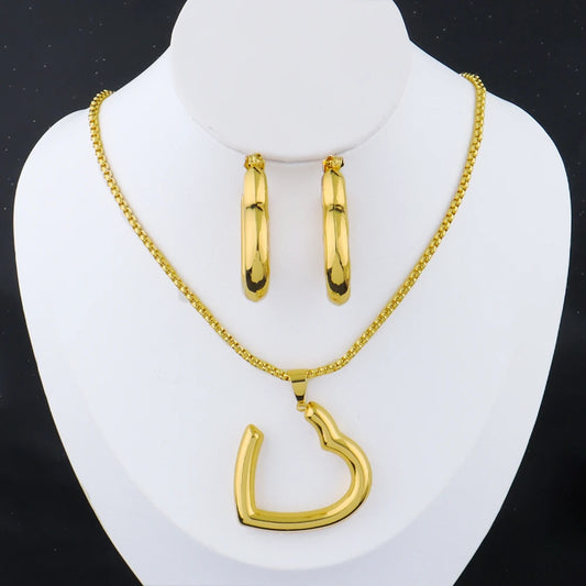 French Gold Plated Weaving Women's Jewelry Set - Necklace Chain Charms Earrings for Classic Daily Wear Date Party Wedding Gift