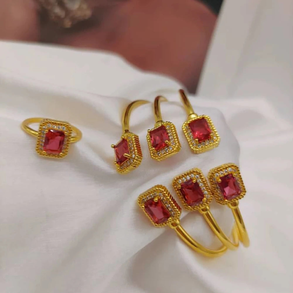 3pcs Black Zircon Cuff Bangles Dubai Gold Color Jewelry Wedding Bride Women Crystal Charm Bracelets Birthday Anniversary Gifts