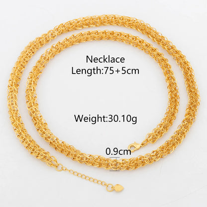 YM Twist Chains 40/60/80CM Copper Necklace 18k Gold Color Link Choker For Women Men Hip Hop Rock Charm Chain Party Jewelry Gifts