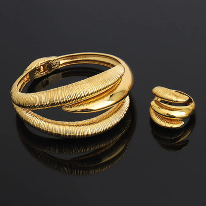 Colorful Nigerian Bangle And Ring Set Ethiopian Jewelry Gift for Women Chic Daily Accessory for Easter