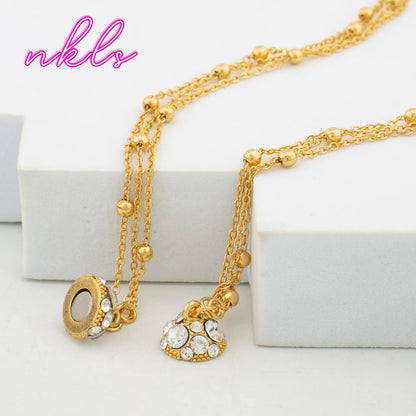 Plated Bridal Jewelry Set for Women – Necklace Earrings Bangle Ring, Luxury Wedding Jewellery Woman Gift