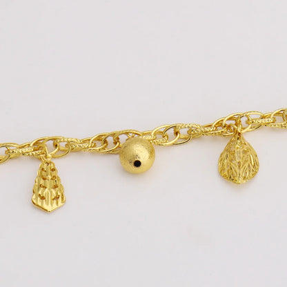 Dubai Hollow Flower-Leaf Pendant Chain Bracelet, Stainless Steel Africa Wedding Gift, Trendy Accessories for Jewelry
