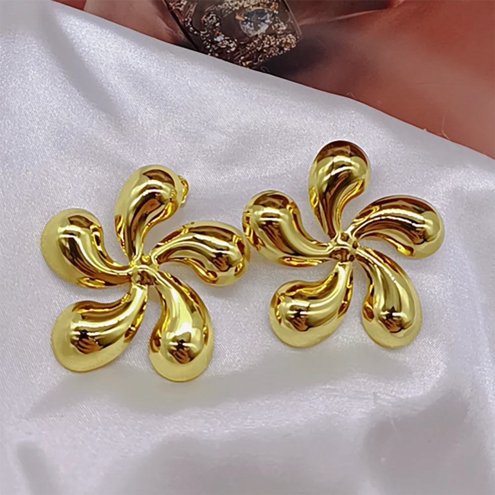 Geometric Zircon Stud Earrings for Women Anti Allergic Stainless Steel Temperament Earrings Daily Statement Jewelry Accessories