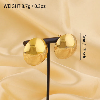 316L Stainless Steel Retro Exaggerated Geometric Round Design Earrings For Women European American Style Large Earrings Jewelry