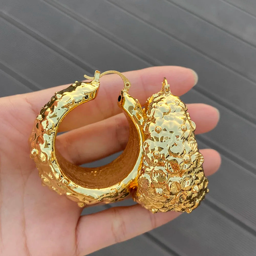 2023 Fashion Hoop Earrings 18k Gold Plated Earrings for Women Copper Circle Earrings Jewelry Accessory Daily Wear