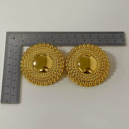 18k Gold Plated earrings jewelry for Woman stainless steel earrings Dubai Bride Engagement Luxury Hoop Earrings Set