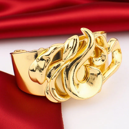 Elegant Wedding Jewelry Set for Women Gold Plated Necklace Copper Color Earrings Bracelet Ring African Bridal Party Gift Jewelle
