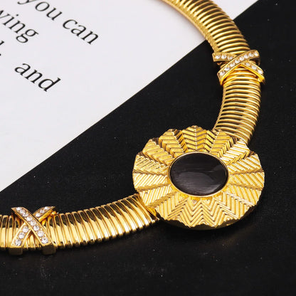 Joyería de oro de alta calidad para niñas, juego de joyas de oro etíope, juego de collares con aretes de boda africana de Dubái