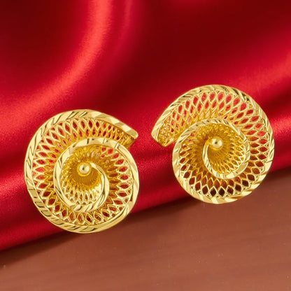 Ethiopian  Wedding Jewelry Set, Gold-Tone Necklace Earrings Ring Gift for Bride, Traditional Women Party Accessories