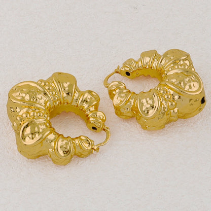 Fashion African Big Earrings Jewelry Sets Gold Color Twisted Exaggerated Irregular Earrings For Wedding Party Trendy Gifts