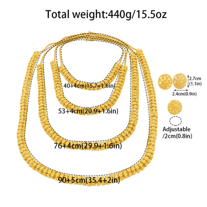 dubai 24k gold jewelry luxury jewelry necklaces Earrings Ring woman jewelry african bridal  Wedding Party Jewelry accessories