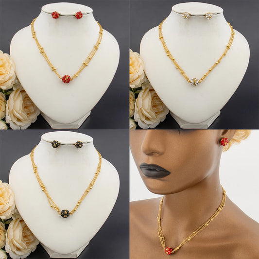 Luxury -Plated Necklace & Earring Set for Women, Bridal Jewelry Sets Wedding African Banquet Gift Chic Jewellery