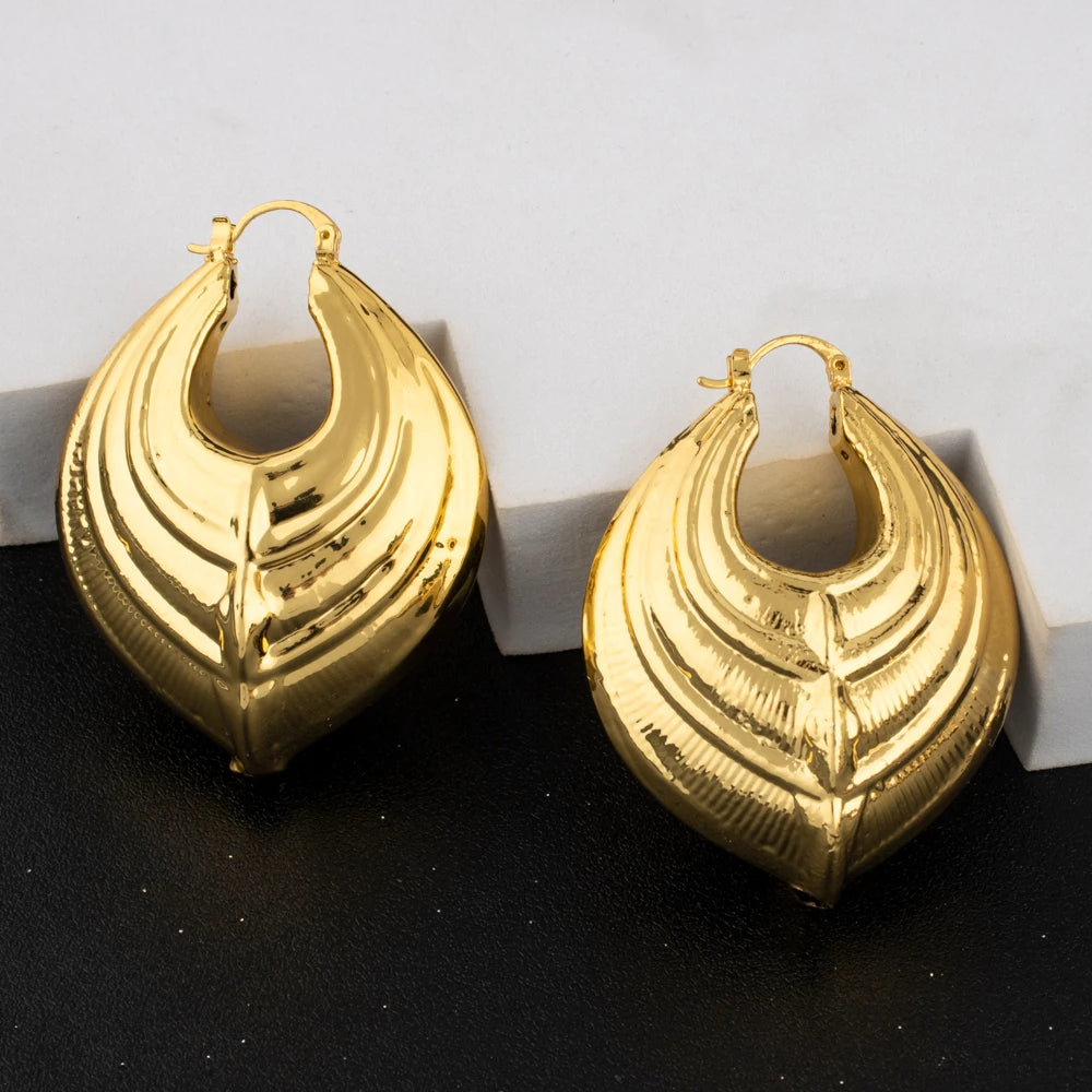 Exaggerated  Gold Color  Fashion Trend Chunky Hoop Earrings for Women free shipping halloween Charm African Wedding Party