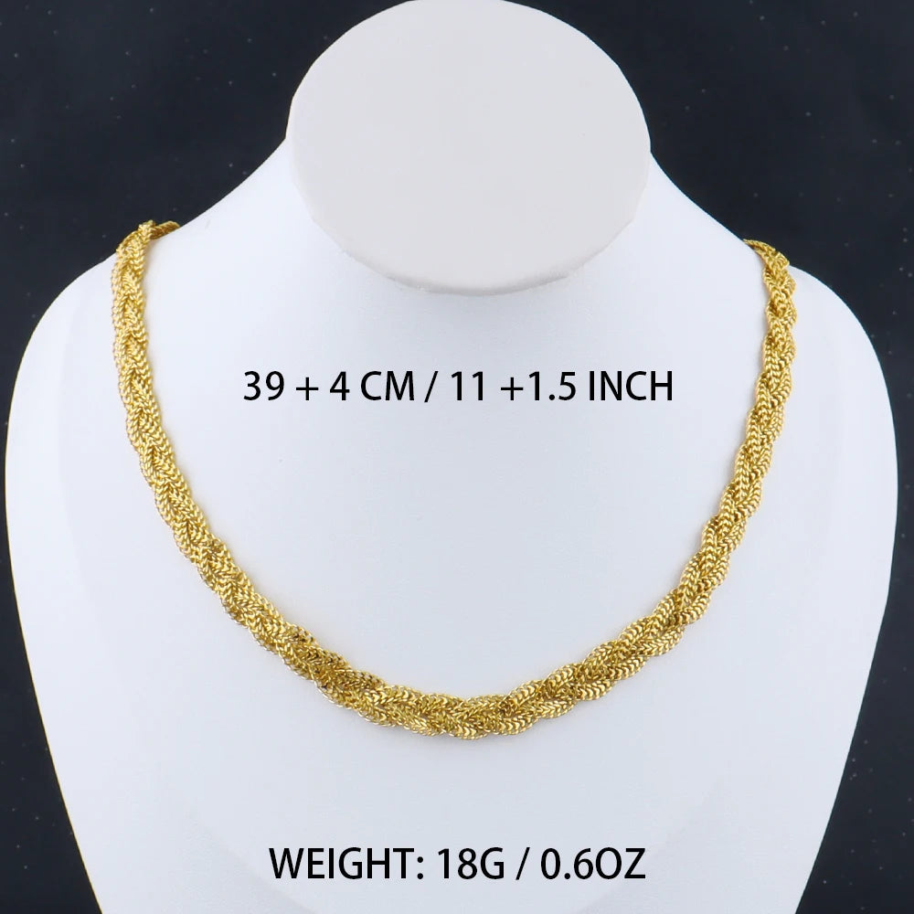 Stainless Steel Flat Necklace Gold Color Waterproof Golden Plated Snake Chains Necklaces No Fade Jewelry Accessories Gift